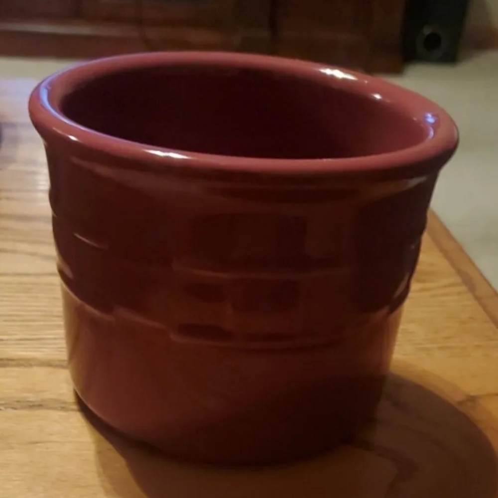 NEW Longaberger Pottery Pint Salt Crock Paprika Woven Traditions 3.5" Tall